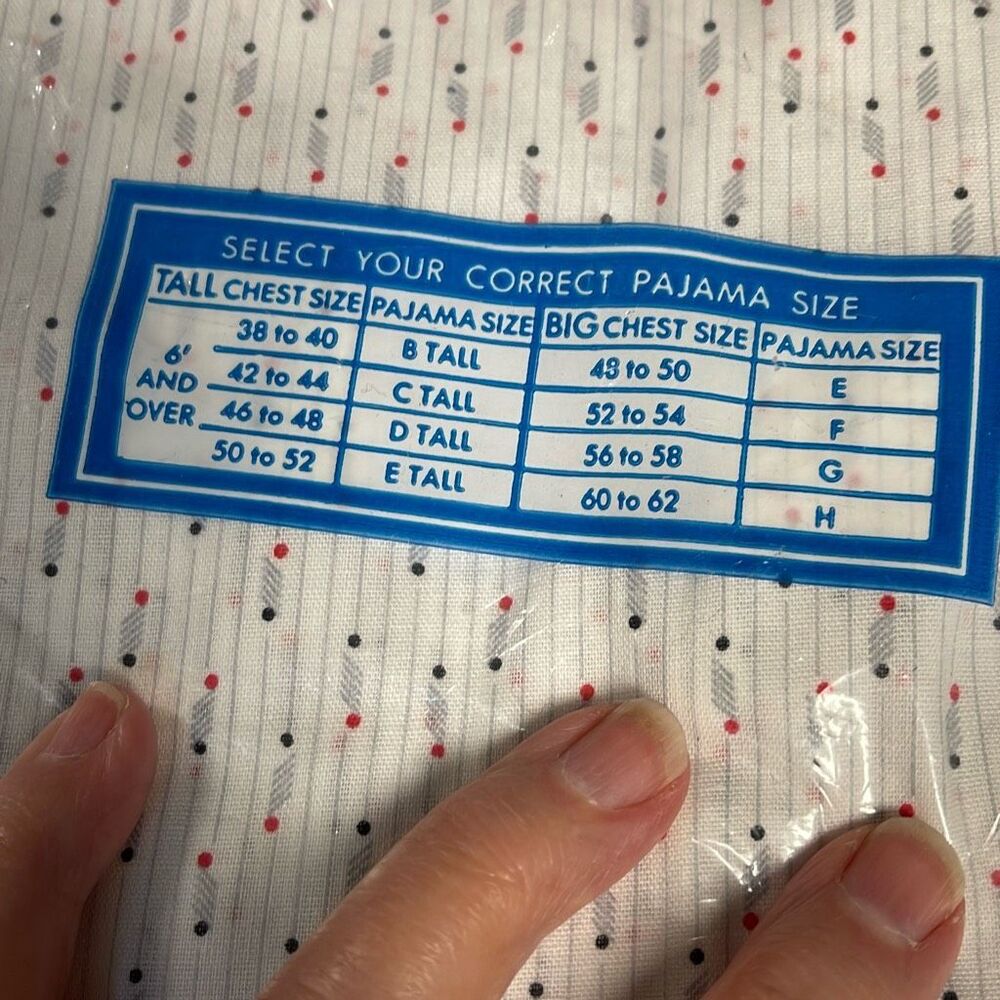 Vintage Deadstock BVD permanent press 48/50 pajamas. - Picture 4 of 5